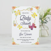 Elegant baby shower Invitation with floral design 招待状 (スタンド正面)