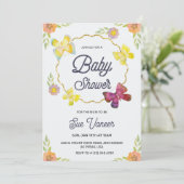 Elegant baby shower Invitation with floral design 招待状 (スタンド正面)