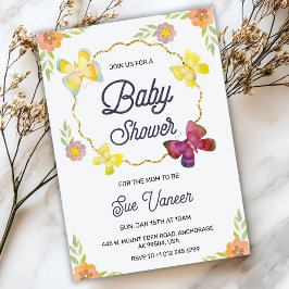 Elegant baby shower Invitation with floral design 招待状