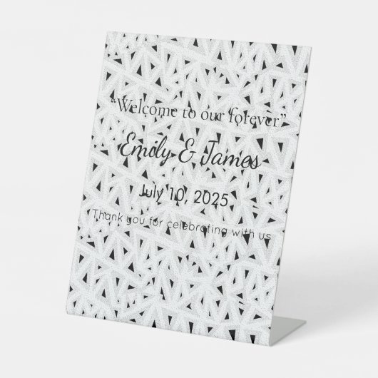 Elegant Baby Shower Pedestal Sign | Floral & Gold  台座サイン (正面)