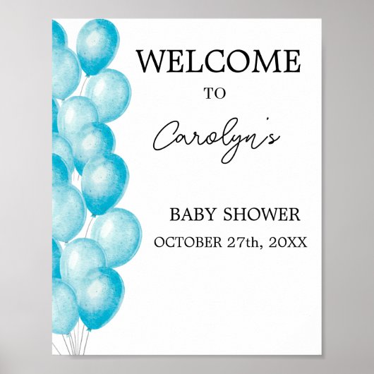 Elegant Baby Shower Welcome Poster ポスター (正面)