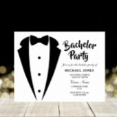Elegant Bachelor Party Invite in Suit & Tie 招待状