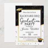 Elegant Backyard BBQ Graduation Party Invitation 招待状 (正面/裏面)