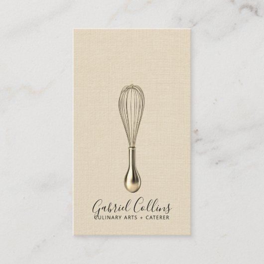 Elegant Baker Bakers Whisk Cream Linen  名刺 (正面)