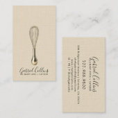 Elegant Baker Bakers Whisk Cream Linen  名刺 (正面/裏面)