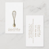 Elegant Baker Caterer Gold Whisk  名刺 (正面/裏面)