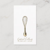 Elegant Baker Caterer Gold Whisk  名刺 (正面)