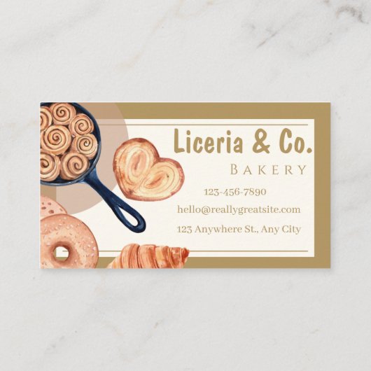 Elegant Bakery Business Card – Custom Contact Card 名刺 (裏面)
