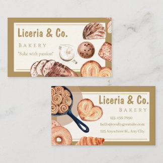 Elegant Bakery Business Card – Custom Contact Card 名刺