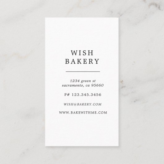 elegant bakery three tier cake vertical 名刺 (裏面)