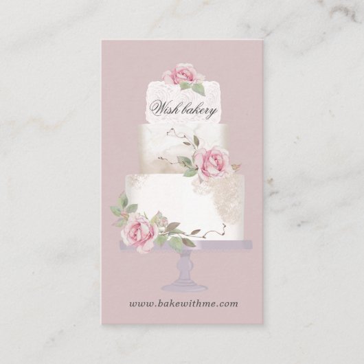 elegant bakery three tier cake vertical 名刺 (正面)