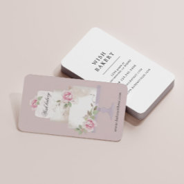 elegant bakery three tier cake vertical 名刺