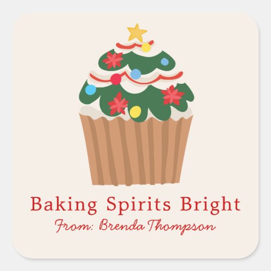 Elegant Baking Spirits Bright Modern Food Cute スクエアシール (正面)