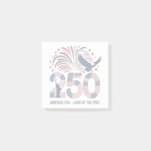 Elegant Bald Eagle America 250 Land of the Free  ポストイット (正面)