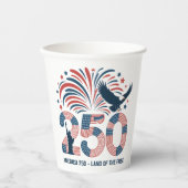 Elegant Bald Eagle America 250 Land of the Free  紙コップ (正面)