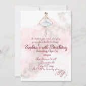 Elegant Ballerina and stardust birthday party 招待状 (正面)