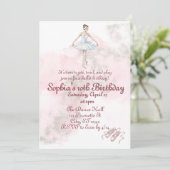 Elegant Ballerina and stardust birthday party 招待状 (スタンド正面)