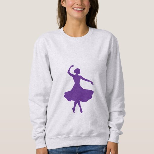 Elegant Ballerina Silhouette Ballet Dancer スウェットシャツ (正面)