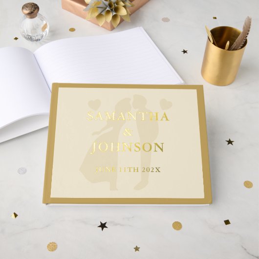 Elegant Ballroom Vintage Ivory Wedding ゲストブック (正面見開き)