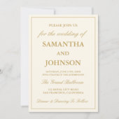 Elegant Ballroom Vintage Ivory Wedding 招待状 (正面)