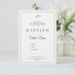 Elegant Baptism Invitation | Personalized 招待状
