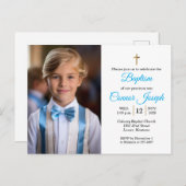 Elegant Baptism Relies event Custom photo 案内ポストカード (正面/裏面)