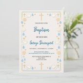 Elegant Baptism | Religious Kids Christening Party 招待状 (スタンド正面)