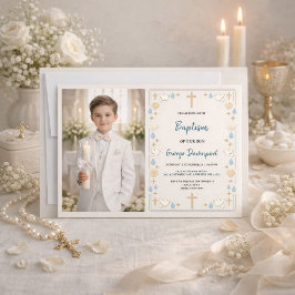 Elegant Baptism | Religious Kids Christening Party 招待状