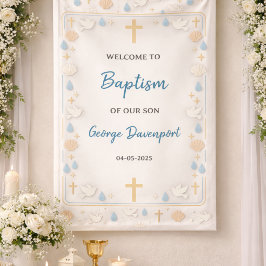 Elegant Baptism | Religious Kids Christening Party 横断幕