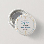 Elegant Baptism | Religious Kids Christening Party 缶バッジ (正面&裏面)