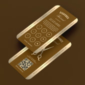 Elegant Barber Brown Barbershop Scissors Loyalty 名刺