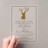 Elegant Barn inspired with Floral Antler Motive アクリル招待状 (インサイチュ (ポータブル))