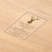 Elegant Barn inspired with Floral Antler Motive アクリル招待状 (レイダウン)