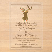 Elegant Barn inspired with Floral Antler Motive アクリル招待状 (正面)