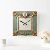 Elegant Baroque スクエア壁時計 (ホーム)