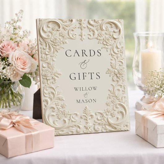 Elegant Baroque Cards & Gifts Wedding Plaque Sign フォトプラーク
