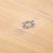 Elegant Baroque Crest Wedding Acrylic Invitation アクリル招待状 (レイダウン)