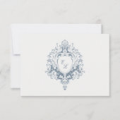 Elegant Baroque Crest Wedding RSVP Card (正面)