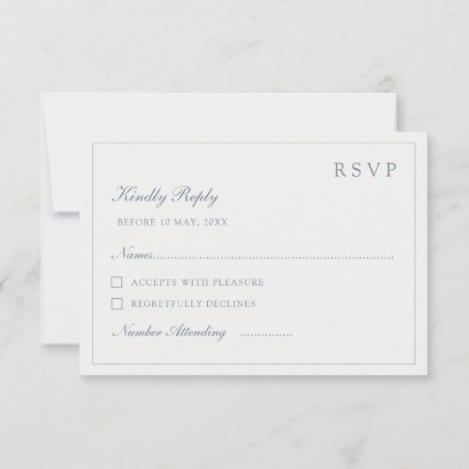 Elegant Baroque Crest Wedding RSVP Card (裏面)