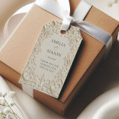 Elegant Baroque Embossed Style Wedding ギフトタグ