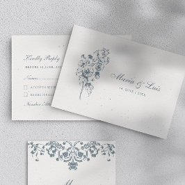 Elegant Baroque Flower Wedding RSVP Card