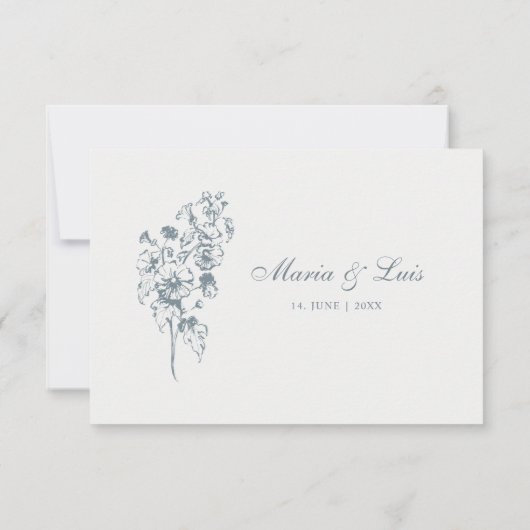 Elegant Baroque Flower Wedding RSVP Card (裏面)