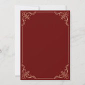 Elegant Baroque Frame Gold Burgundy Muslim Wedding 招待状 (裏面)