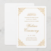 Elegant Baroque Frame Gold Script Walima Ceremony 招待状 (正面/裏面)