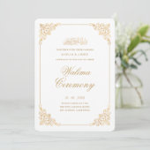 Elegant Baroque Frame Gold Script Walima Ceremony 招待状 (スタンド正面)