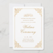 Elegant Baroque Frame Gold Script Walima Ceremony 招待状 (正面)