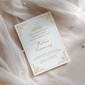 Elegant Baroque Gold Frame Script Walima Ceremony 招待状