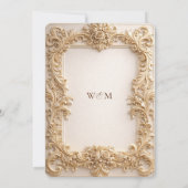 Elegant Baroque Gold Frame Wedding 招待状 (裏面)