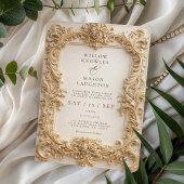 Elegant Baroque Gold Frame Wedding 招待状