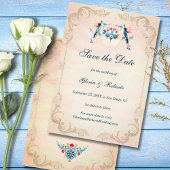 Elegant Baroque Hummingbird Old Mexico Wedding セーブザデート
